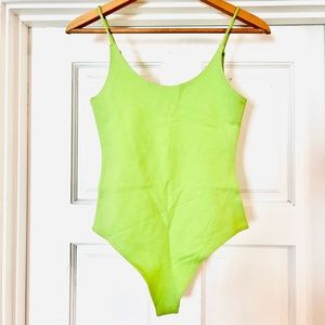 ✨MIND CODE✨Lime Green Thong Bodysuit